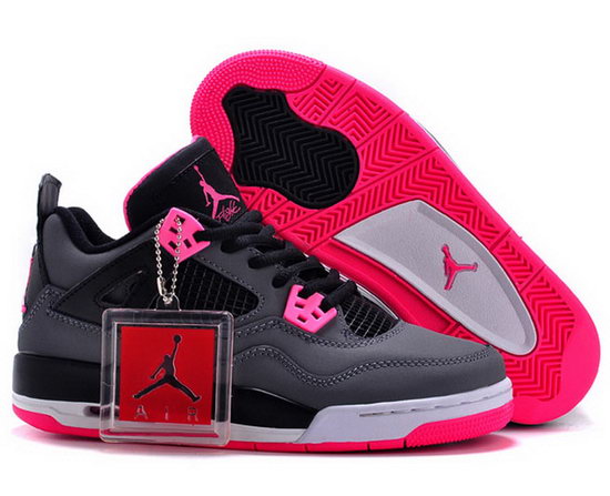 Womens Air Jordan Retro 4 Grey Black Pink Italy